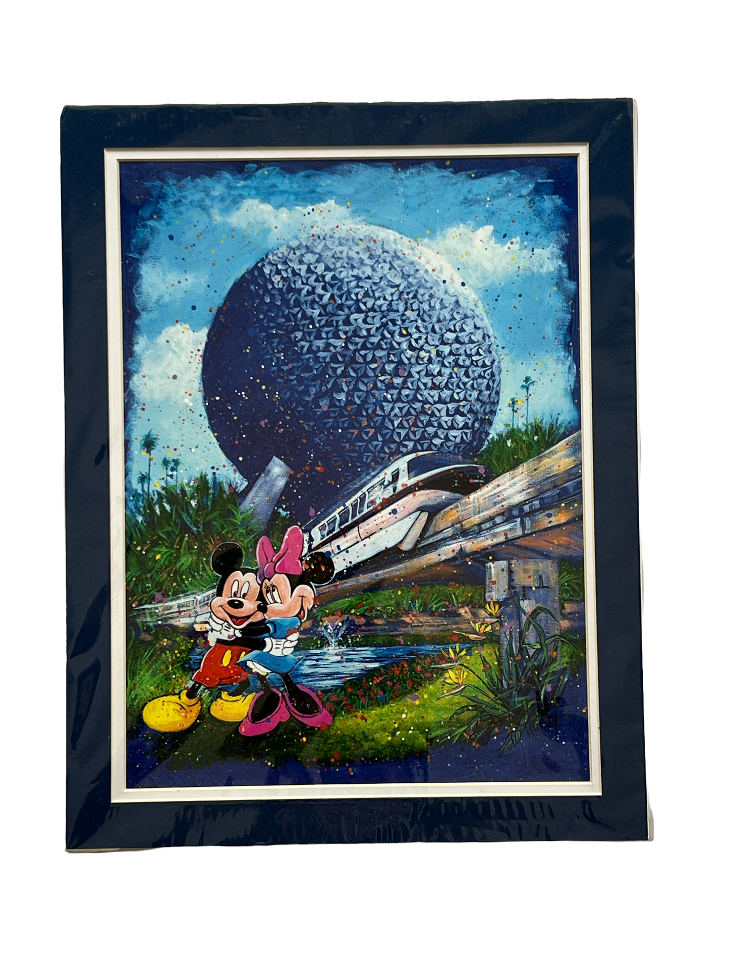 Disney "We Love EPCOT" by Artist Stephen Fishwick 14x18” Matted Print