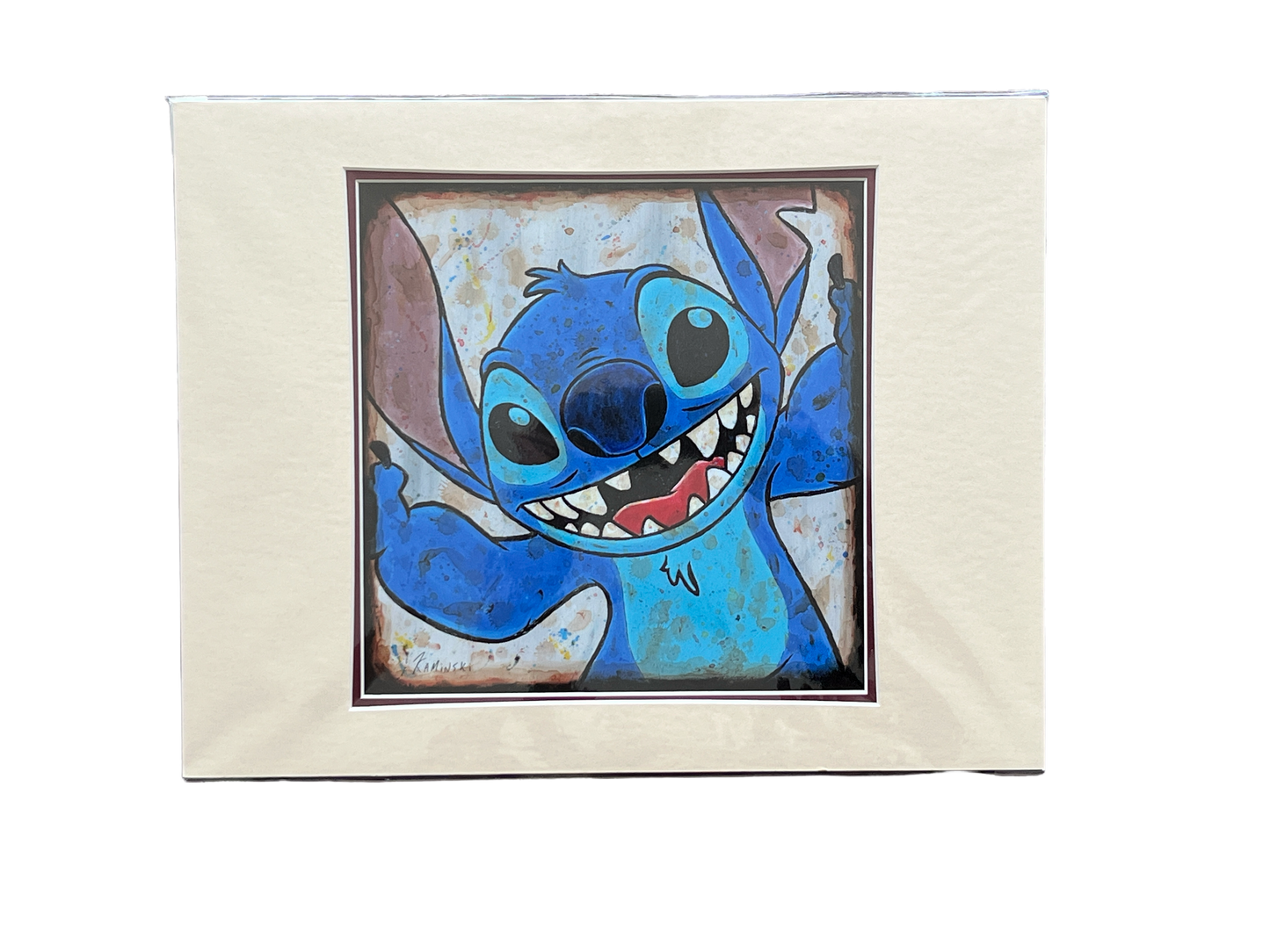 Disney Matted 14x 18" Print “626”  Stitch by Joe Kaminski