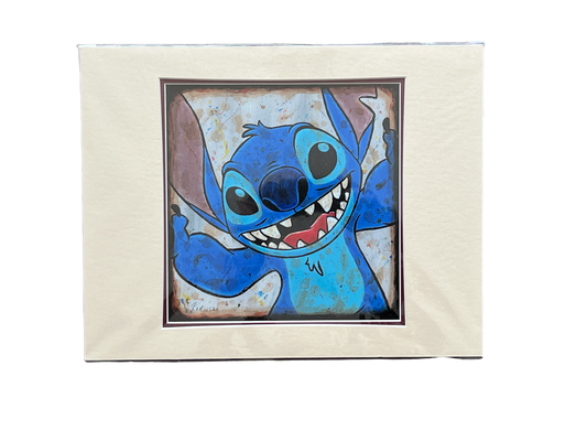 Disney Matted 14x 18" Print “626”  Stitch by Joe Kaminski