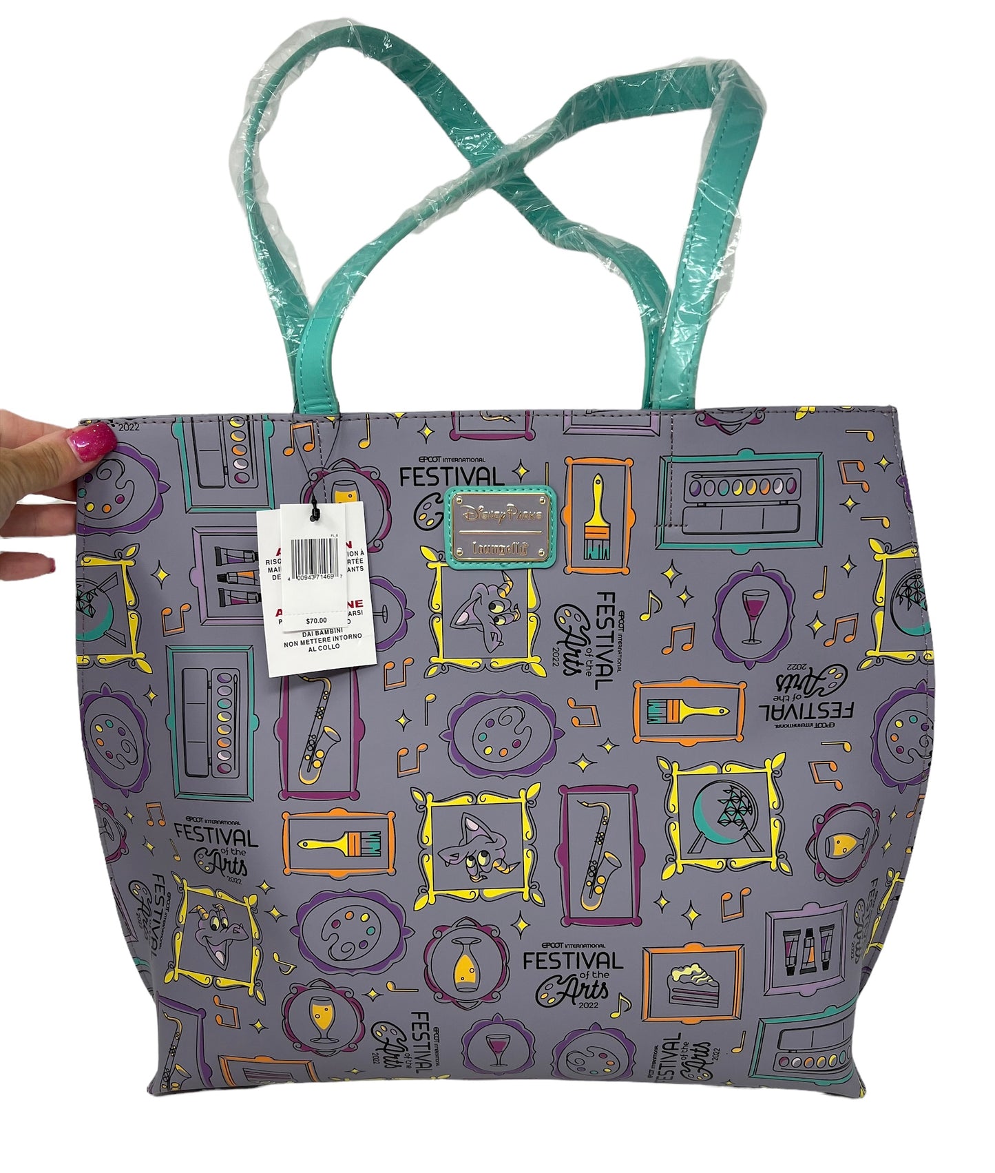 Disney Epcot Festival of Arts 2022 Figment Loungefly Tote