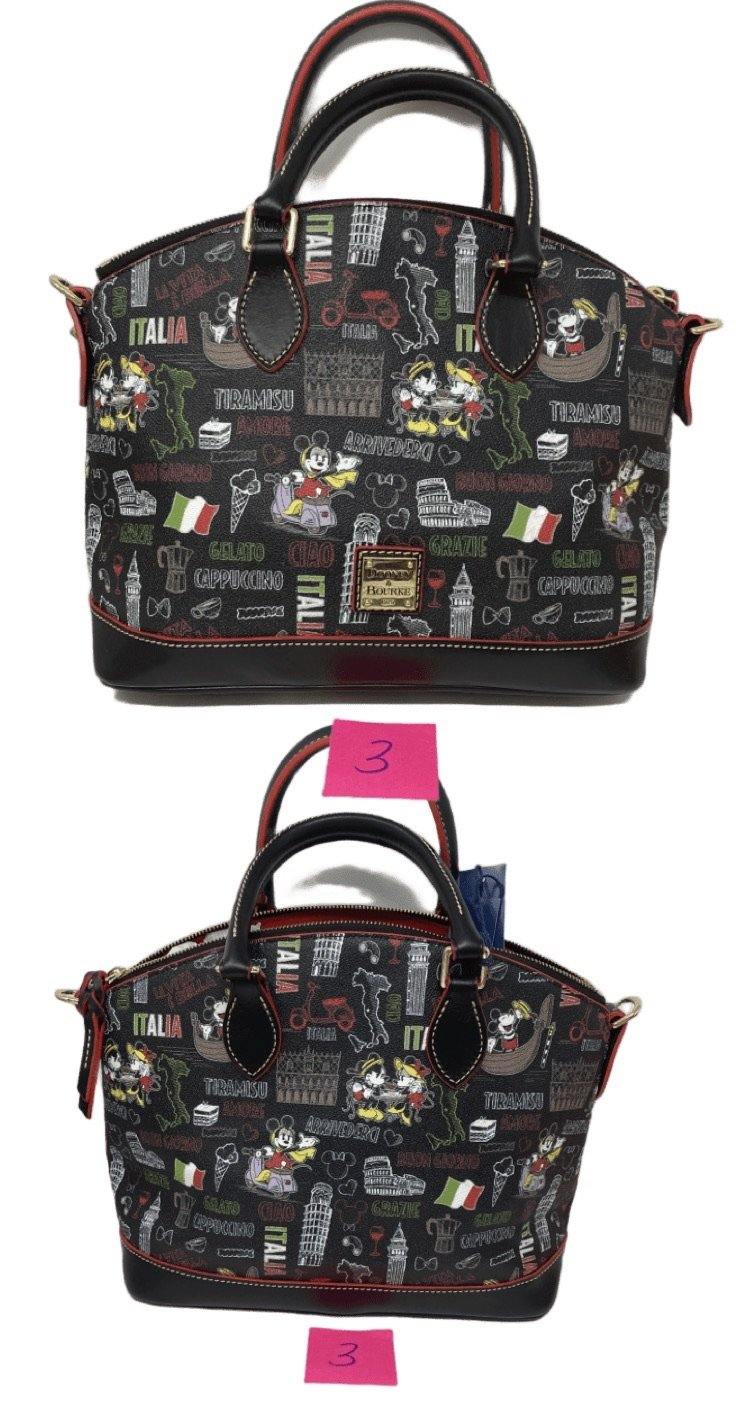 Disney Dooney & Bourke Mickey and Minnie Mouse ''Italia'' Satchel Crossbody Purse - World of Treasures