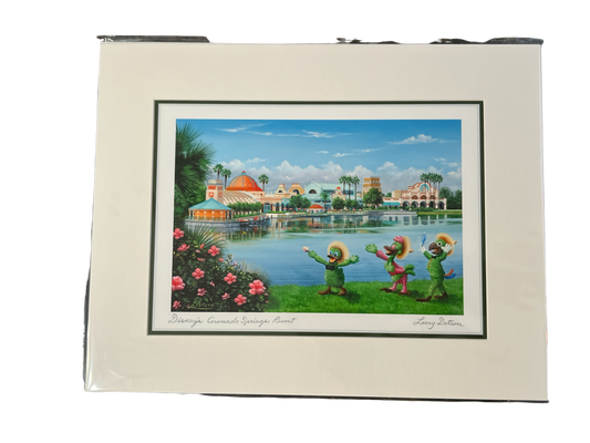 Disney's Coronado Springs Resort with Three Caballeros by Larry Dotson 11x14" Ma