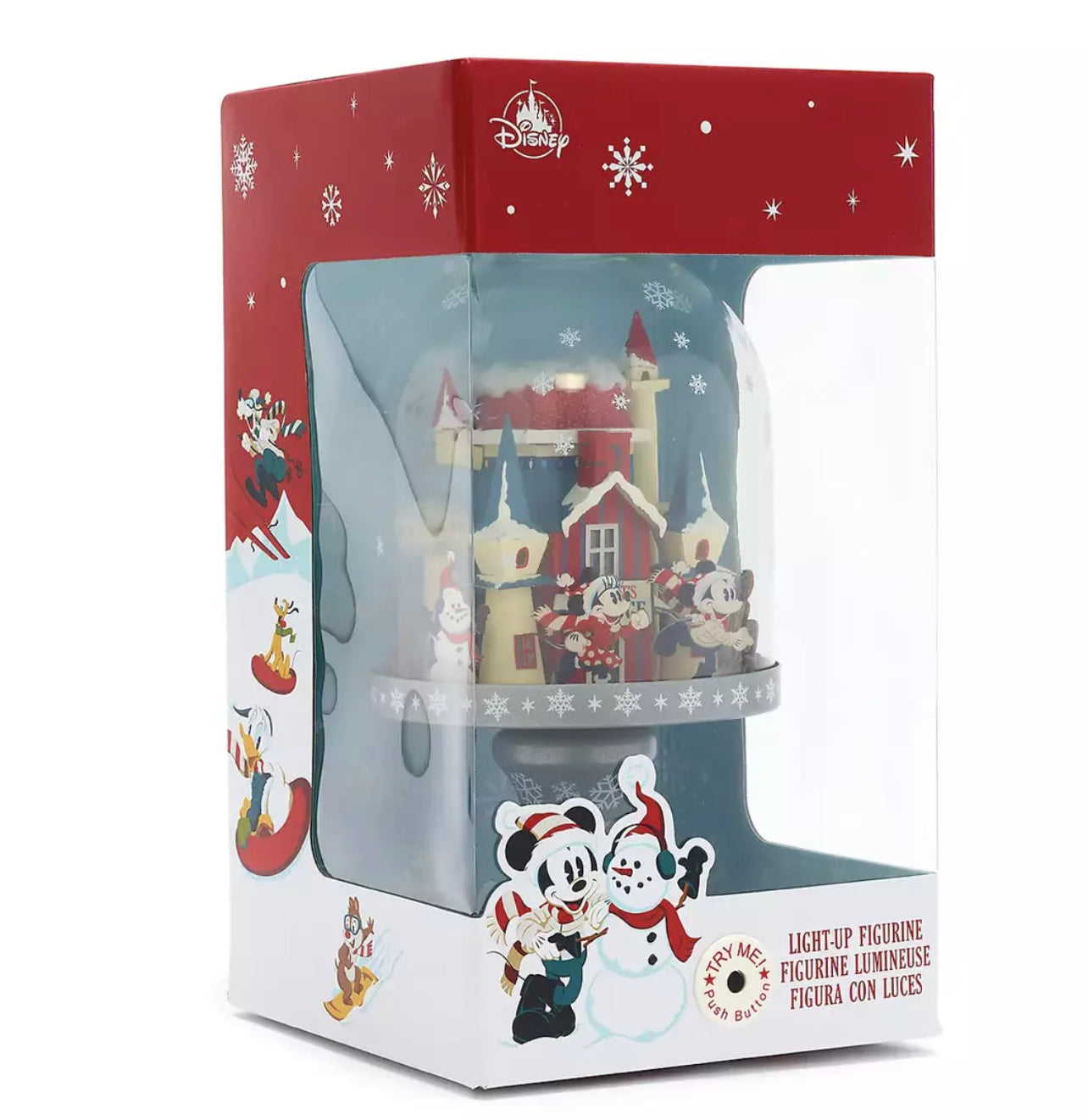 Disney Walt's Holiday Lodge Mickey Friends Holiday Christmas Light Up Dome New