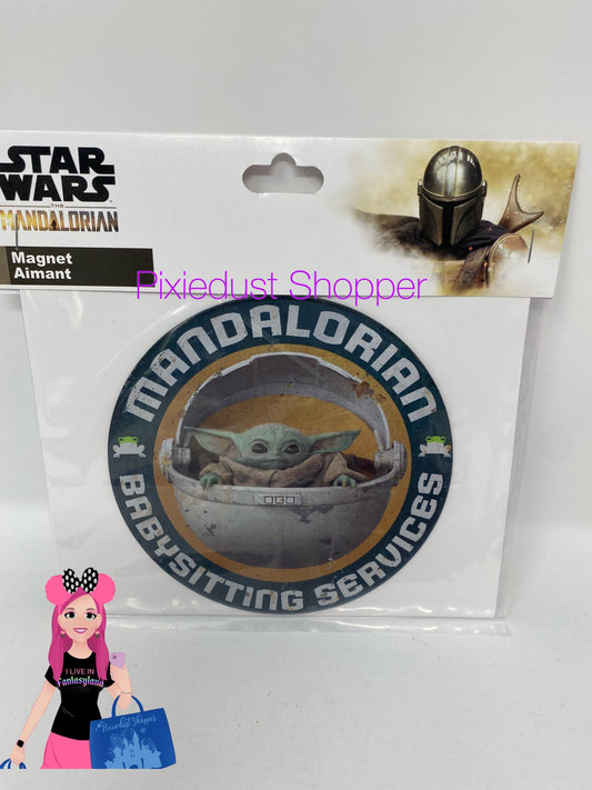 Disney Star Wars Baby Yoda The Child Mandalorian Babysitting Services Magnet - World of Treasures