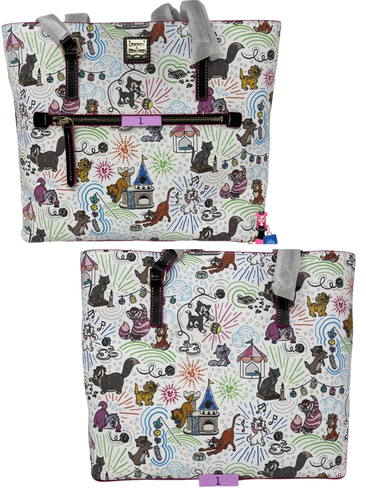 Disney Cats Sketch Dooney & Bourke Shopper Bag