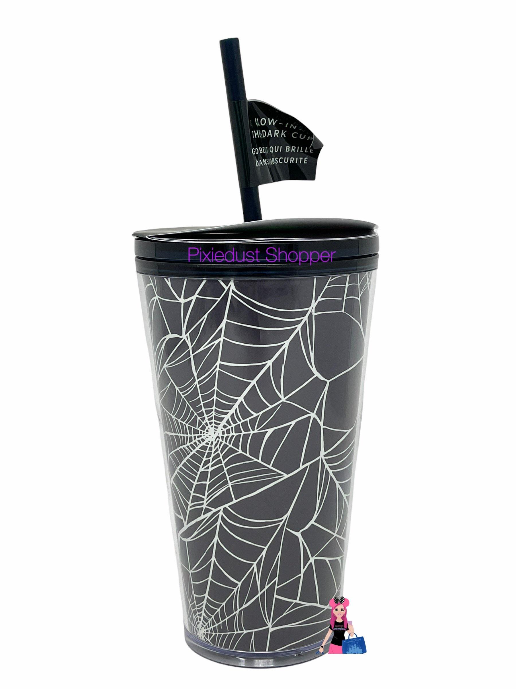 Starbucks Halloween 2021 Release Grande Spiderweb Glow-In-The-Dark DIY Tumbler - World of Treasures