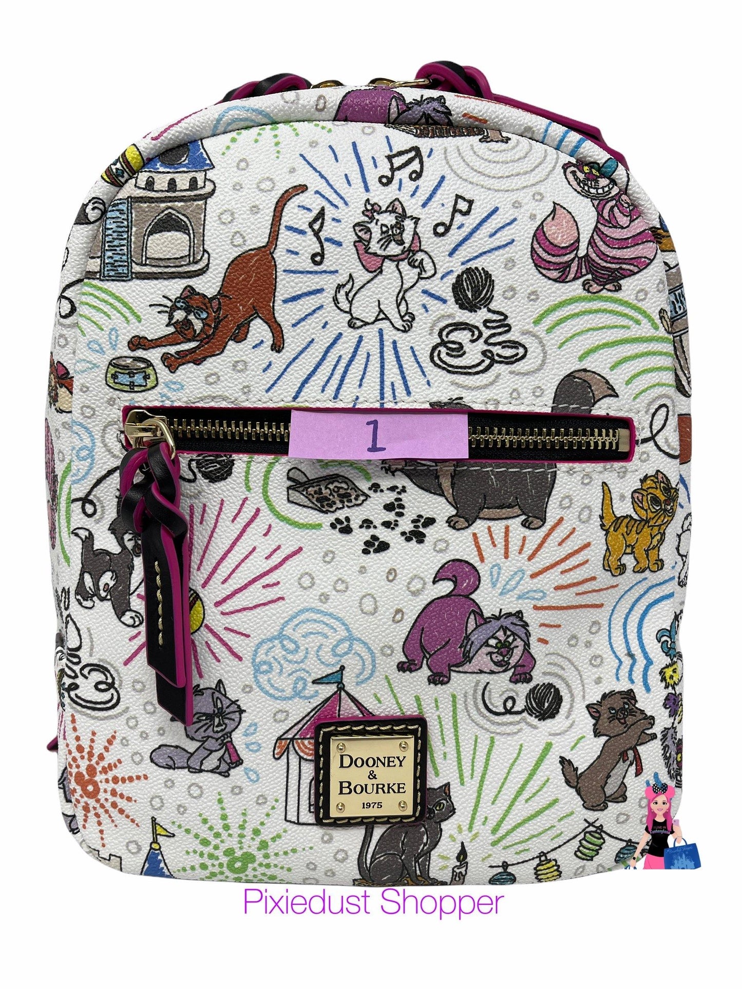 Disney Cats Sketch Dooney & Bourke Backpack - World of Treasures