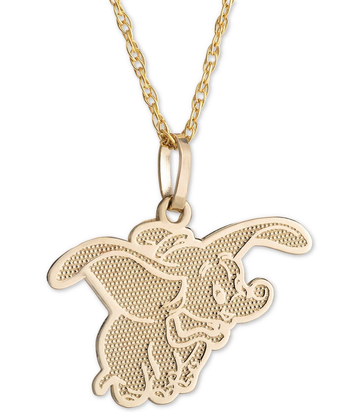 Disney 14K Gold Dumbo 15” Necklace - World of Treasures