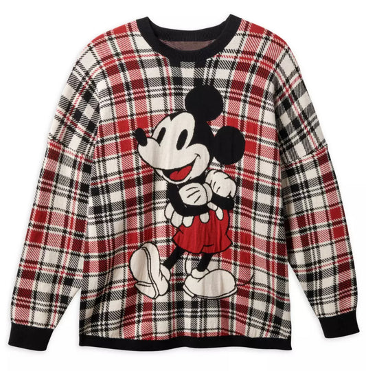 Walt Disney World Mickey Holiday Plaid Spirit Jersey Sweater