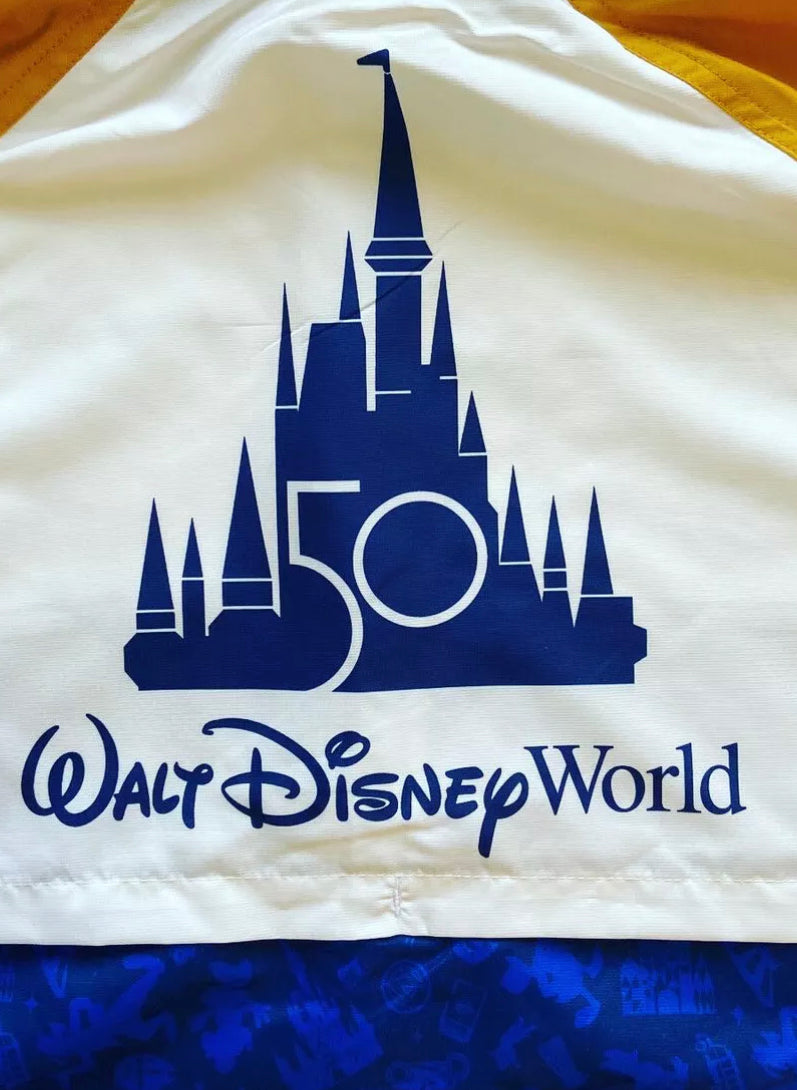 Walt Disney World 50th Castle Anniversary Zip Up Windbreaker Jacket