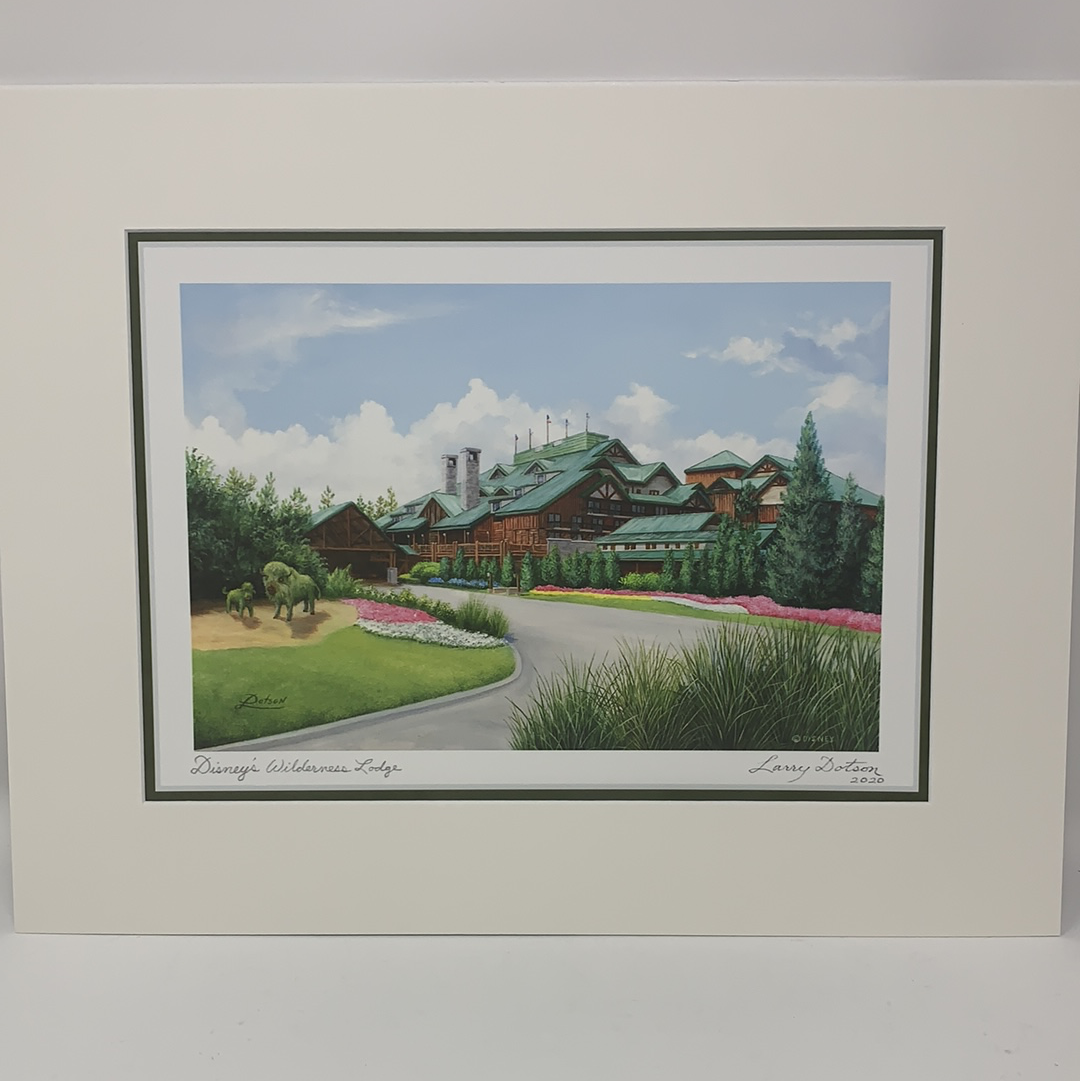 Disney The Wilderness Lodge by Larry Dotson 11x14" Matted Print - World of Treasures