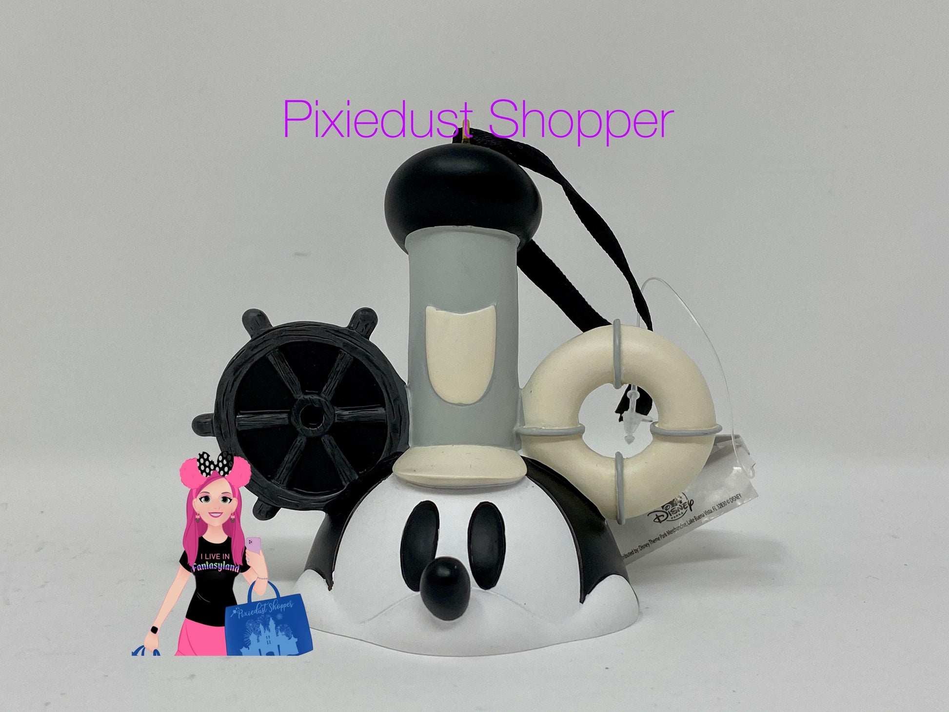 Disney Steamboat Willie Mickey Mouse Ear Hat Ornament - World of Treasures