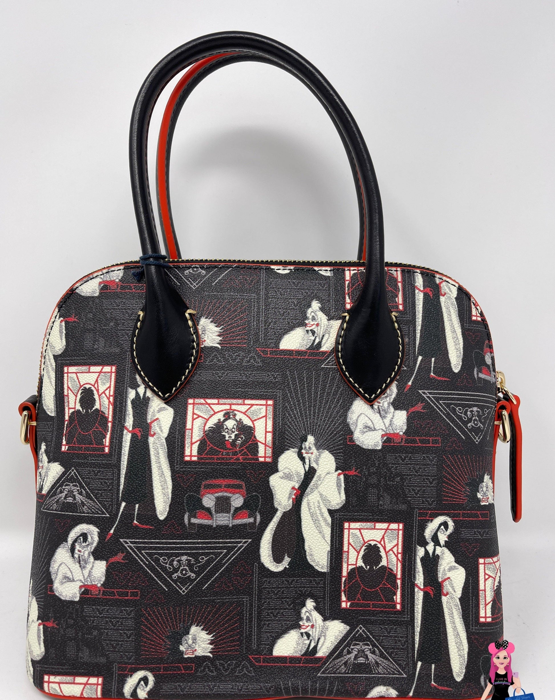 Disney Cruella De Vil Zip Domed Satchel Purse by Dooney & Bourke – 101 Dalmatians - World of Treasures