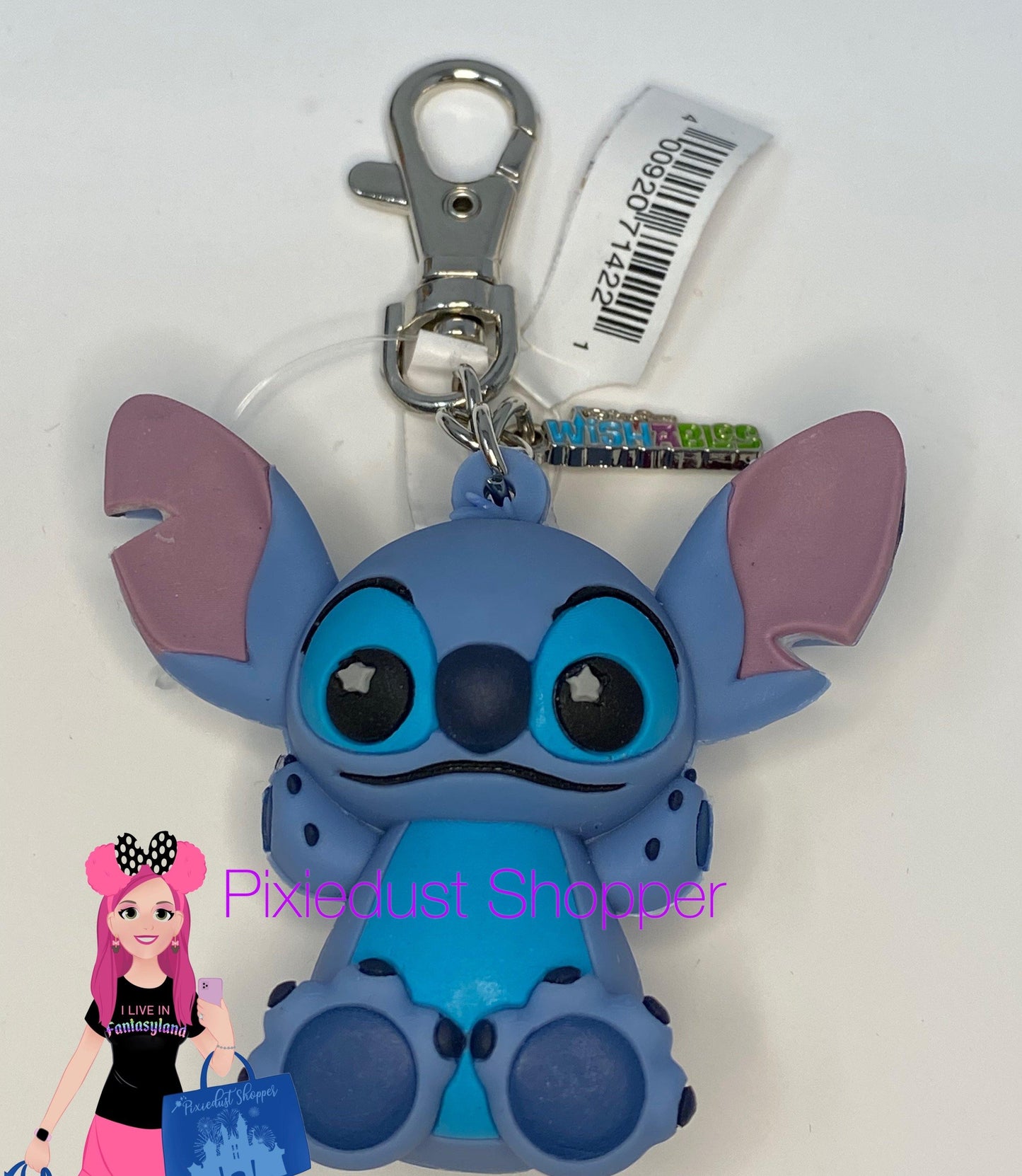 Disney Stitch Wishables Keychain Clip - World of Treasures