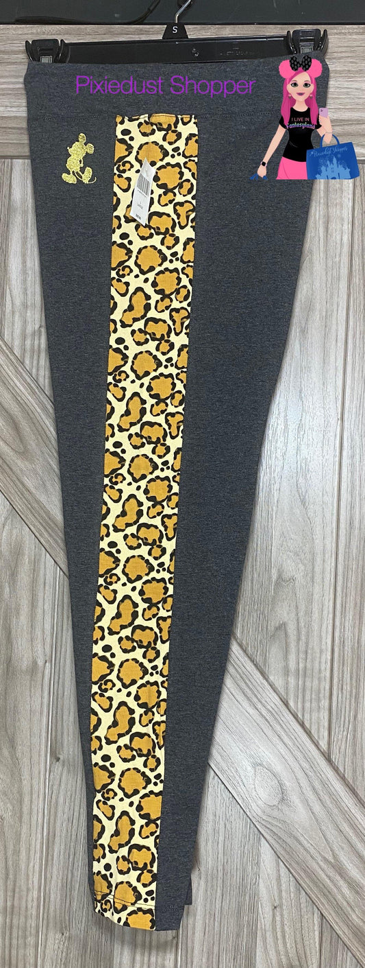 Disney Animal Kingdom Mickey Leopard Print Capri Leggings - World of Treasures