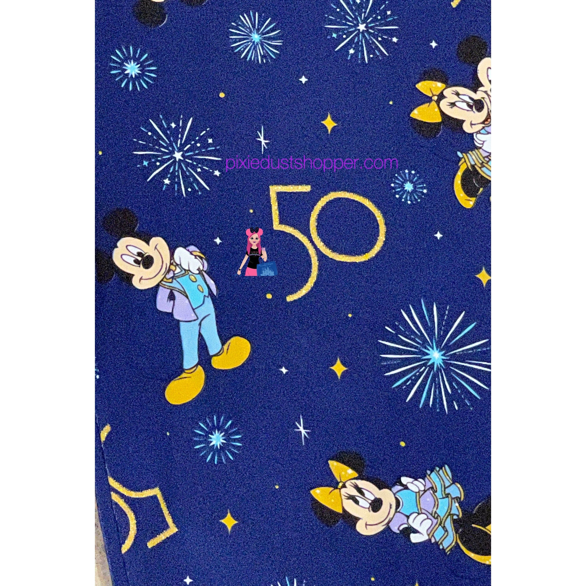 Walt Disney World 50th Anniversary Mickey and Minnie Kids Leggings - World of Treasures