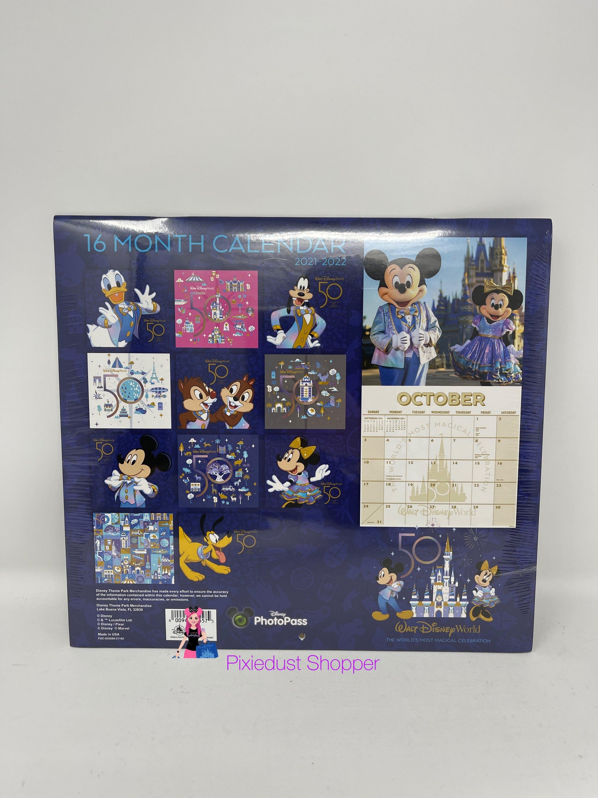 Walt Disney World 50th Anniversary 16 Month Calendar - World of Treasures