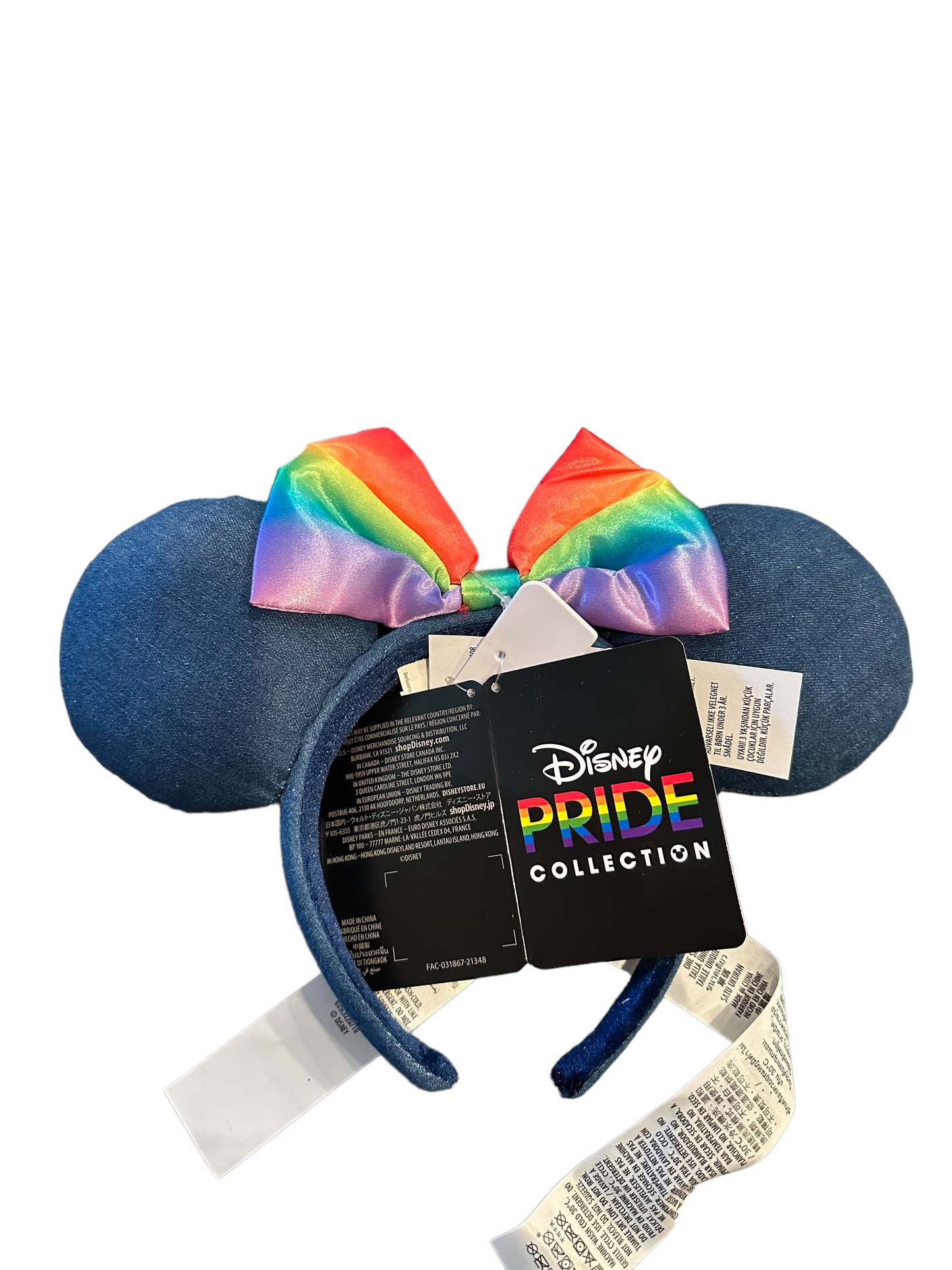 Disney Rainbow Pride Collection Denim Ear Minnie Headband 2022