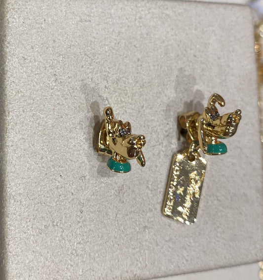 Disney X COACH Pluto Gold Earrings - World of Treasures