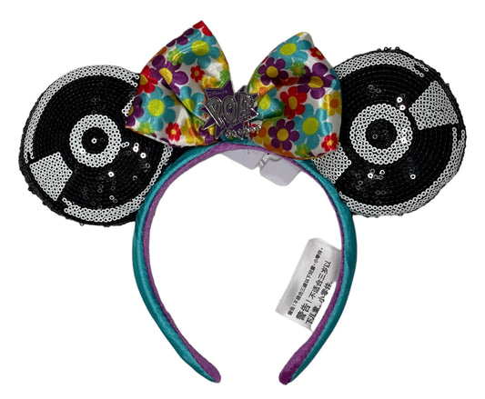 Disney Pop Century Resort Sequin Record Minnie Ear Headband