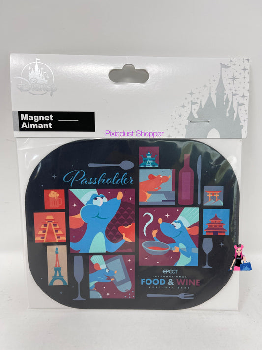 Disney EPCOT Food & Wine Festival 2021 Passholder Remy Magnet - World of Treasures