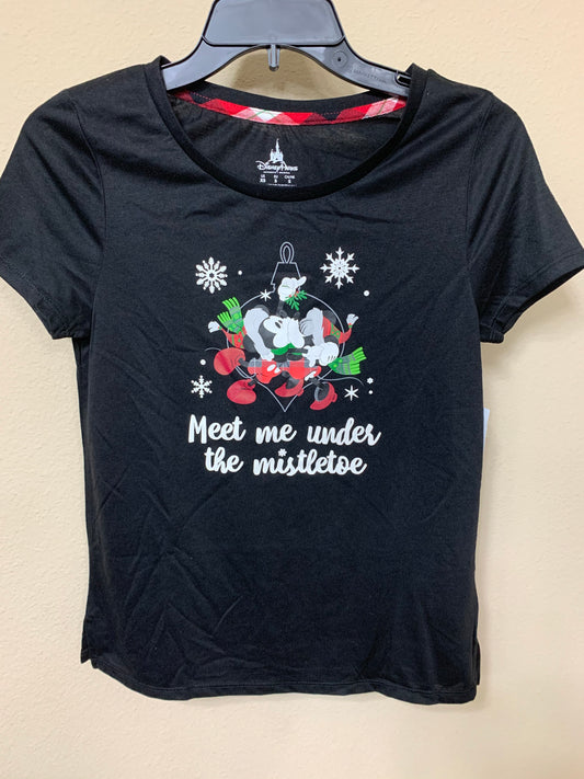 Disney Mickey and Minnie Meet me Under the Mistletoe Ladies Shirt