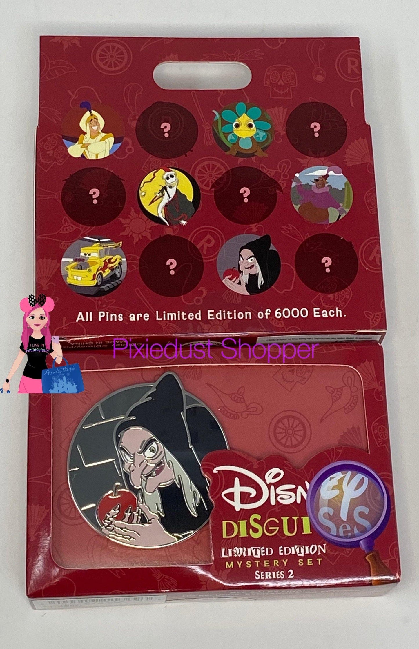 Disney Disguises Mystery Pin Set-Evil Queen Witch-Limited Edition - World of Treasures