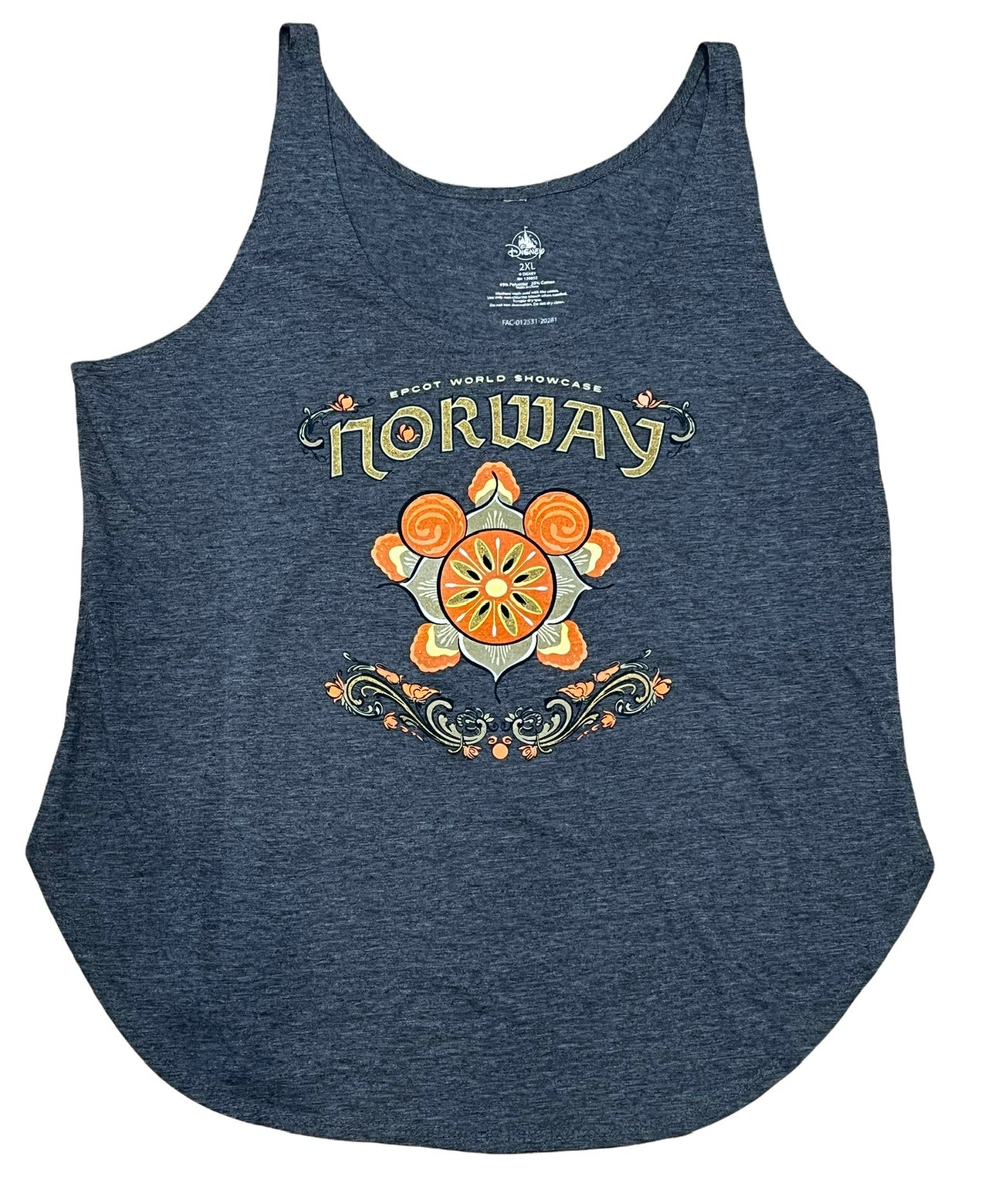 Disney Epcot Norway World Showcase Mickey Rosemaling Tank Top Shirt