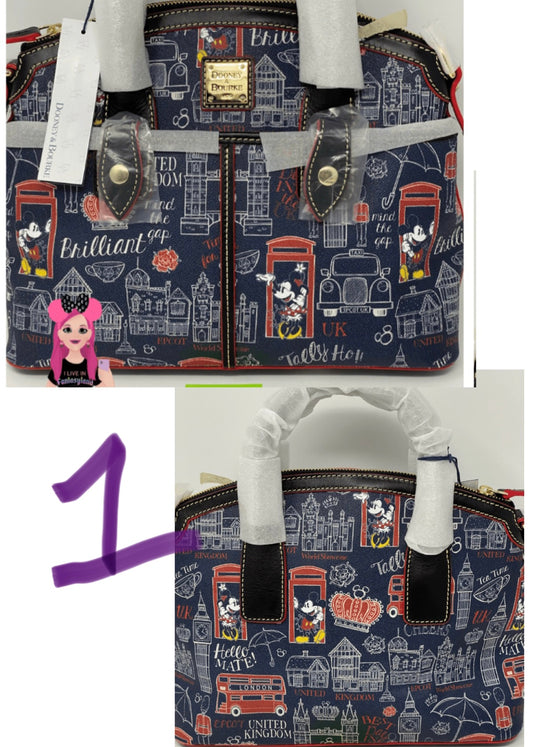 Disney Dooney & Bourke Mickey and Minnie Mouse Hello Mate UK Satchel Purse