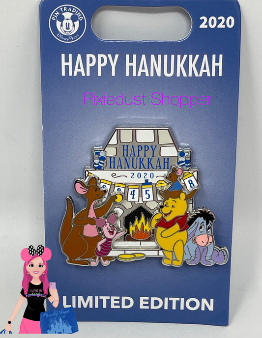 Disney Happy Hanukkah 2020 Winnie the Pooh Pin Limited Edition - World of Treasures