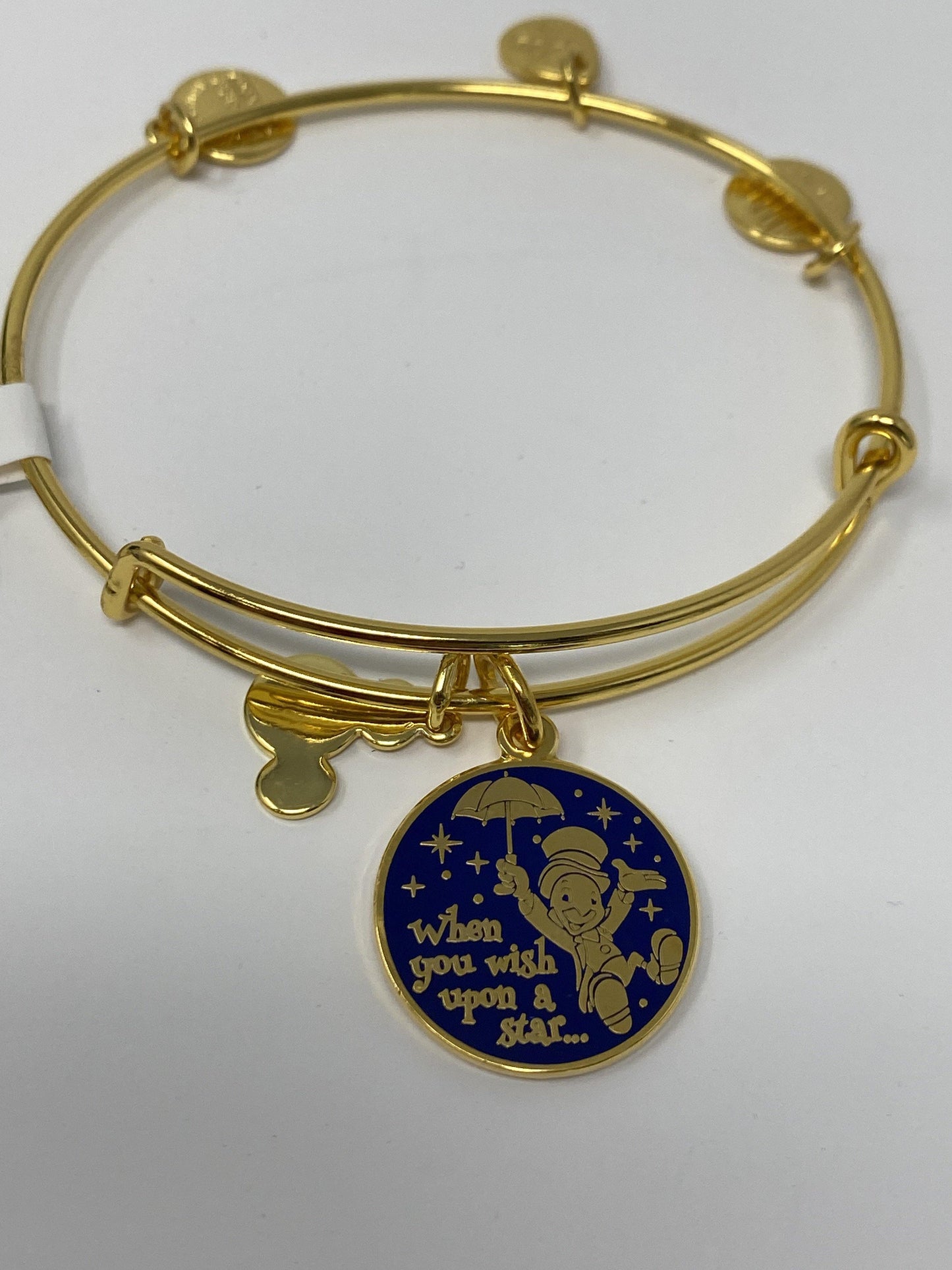 Disney Jiminy Cricket When you Wish Upon a Star Gold Alex and Ani Bracelet - World of Treasures