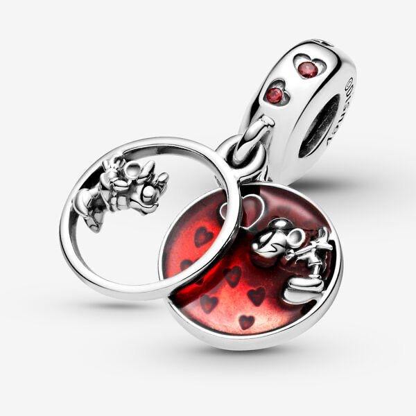 Disney Minnie and Mickey Love and Kisses Double Dangle Pandora Charm - World of Treasures