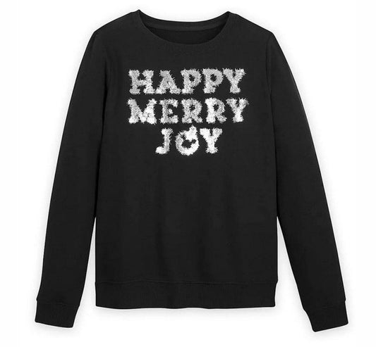 Disney Happy, Merry, Joy Mickey Tinsel Crew Neck Sweatshirt - World of Treasures