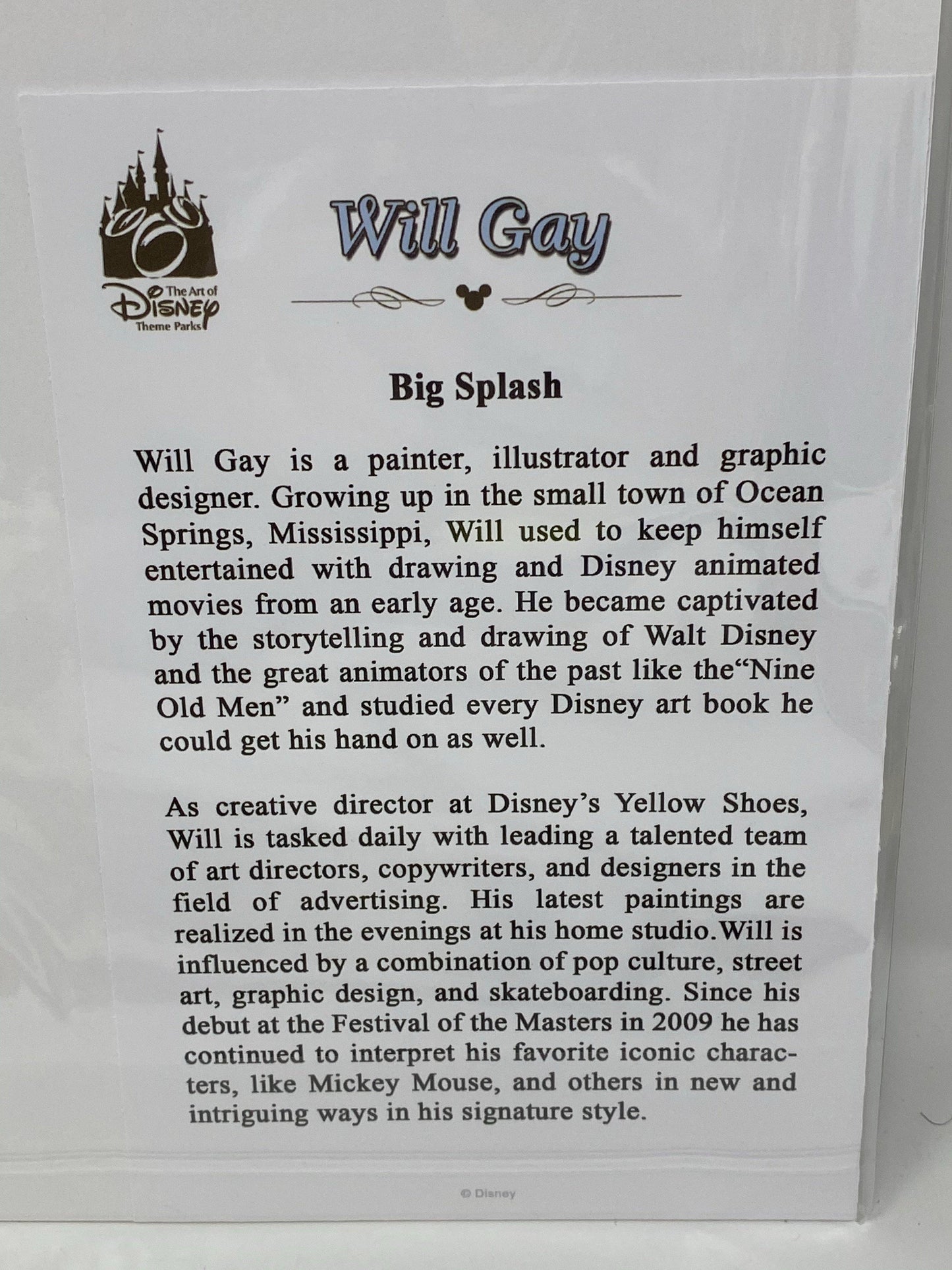 Disney “Big Splash” Splash Mountain Mickey and Pluto Print by Will Gay - World of Treasures