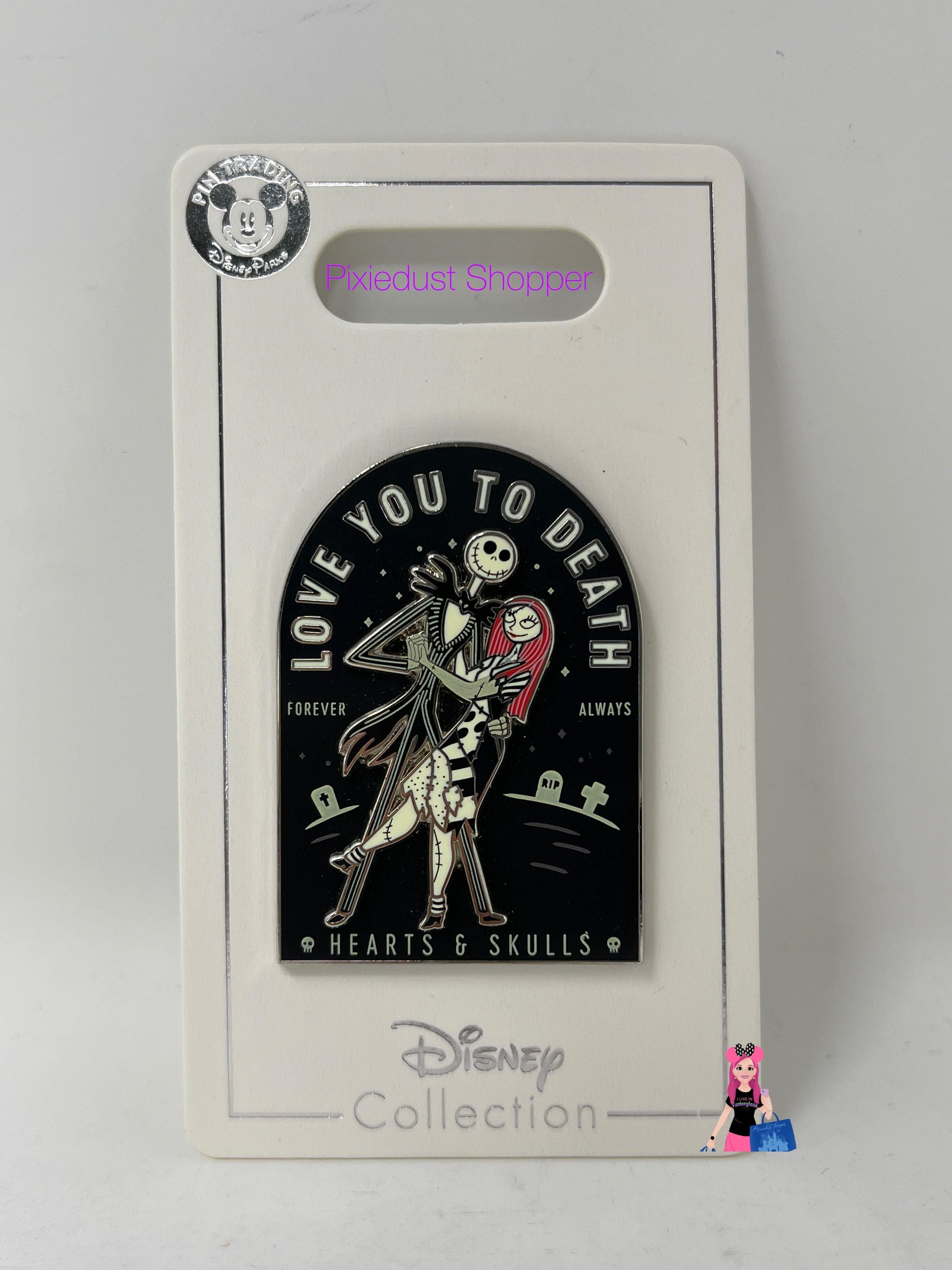 Disney Nightmare Before Christmas Jack Skellington and Sally Flair Pin - World of Treasures