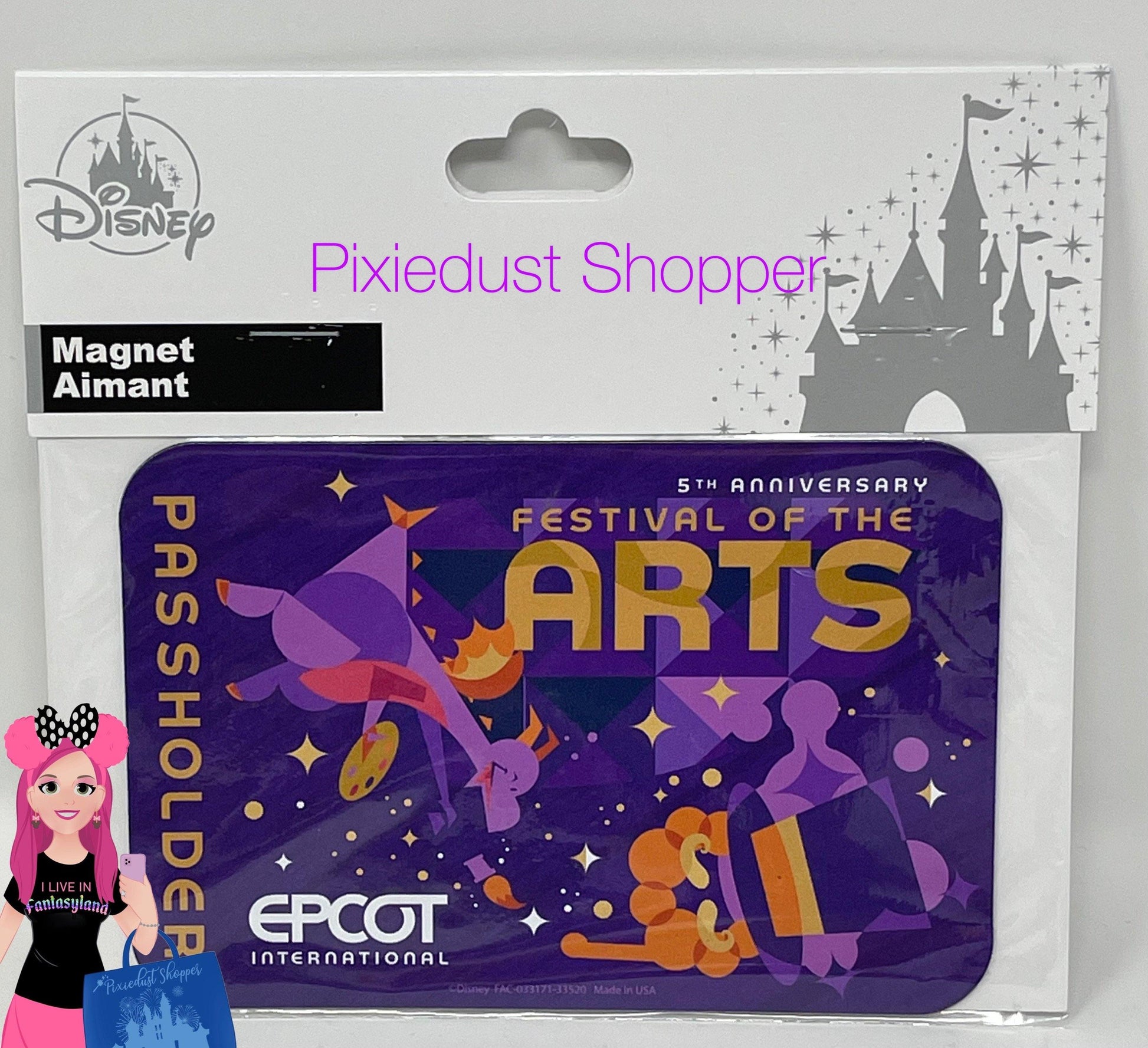 Disney Epcot Festival of Arts Figment and Dreamfinder Passholder Magnet - World of Treasures