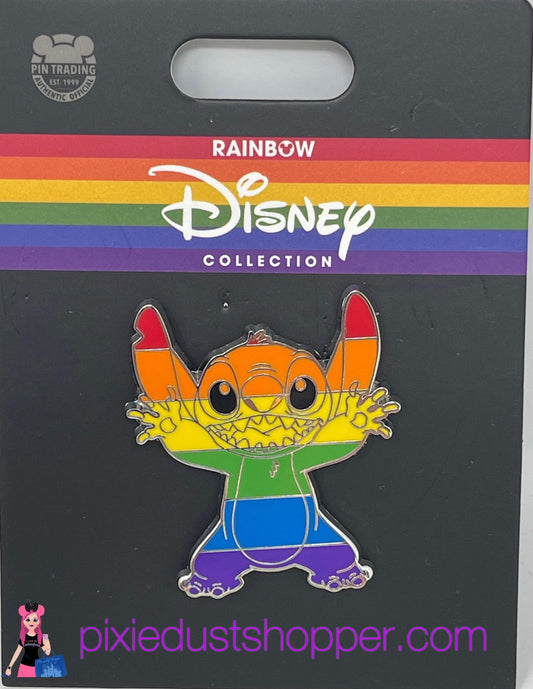 Disney Rainbow Collection Stitch Pin - World of Treasures