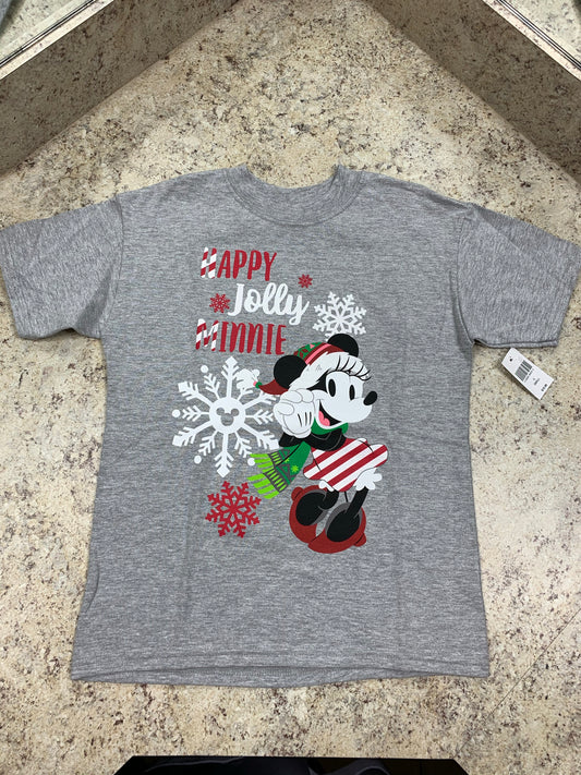 Disney Happy Jolly Minnie Glitter Girls Shirt