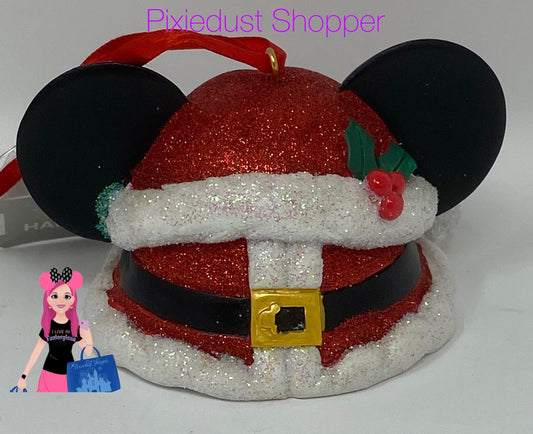 Disney World Mickey Mouse Ear Santa Hat Ornament - World of Treasures