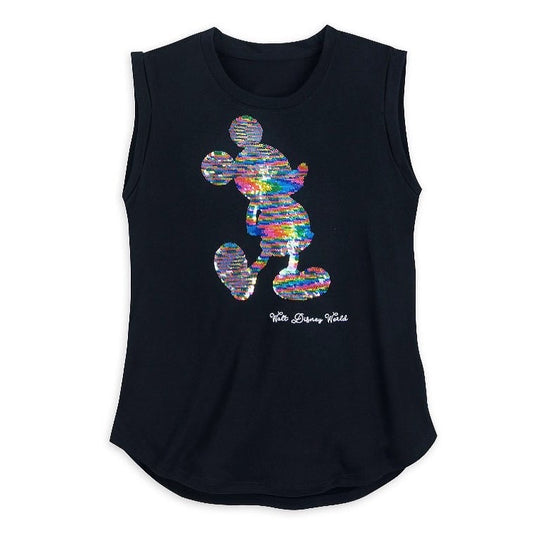 Disney World Mickey Rainbow Flip Sequin Tank Top