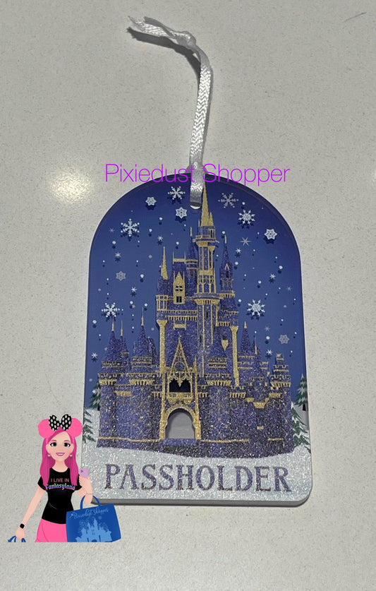 Disney Magic Kingdom Holiday Castle Passholder Christmas Ornament - World of Treasures