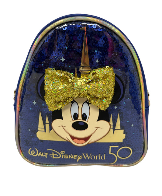 Walt Disney World 50th Anniversary Minnie Sequin Crossbody Purse Backpack