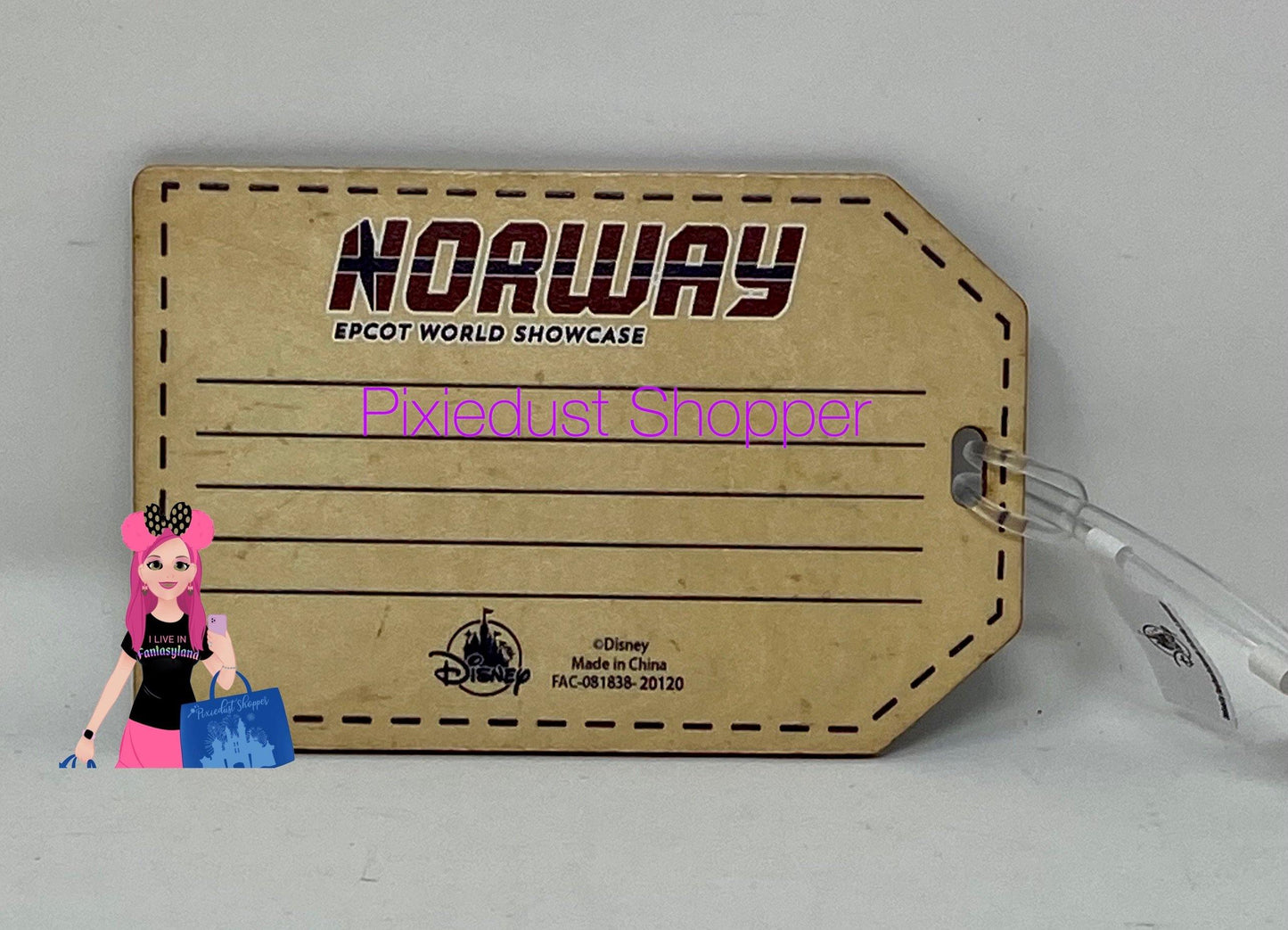 Disney Epcot Norway World Showcase Mickey and Minnie Ski Luggage Tag - World of Treasures