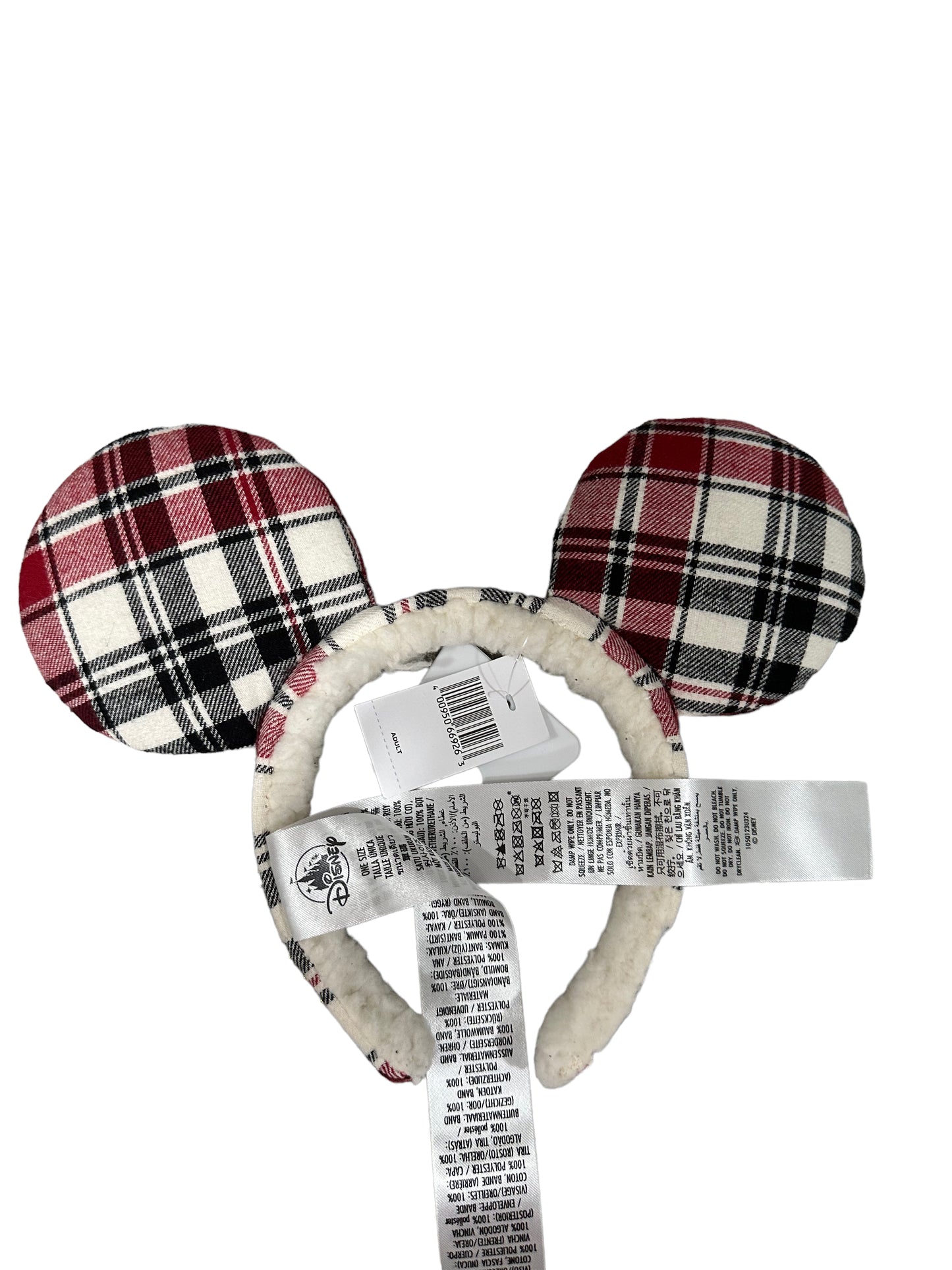 Disney Mickey Plaid Joy Holiday Ear Headband Christmas 2022