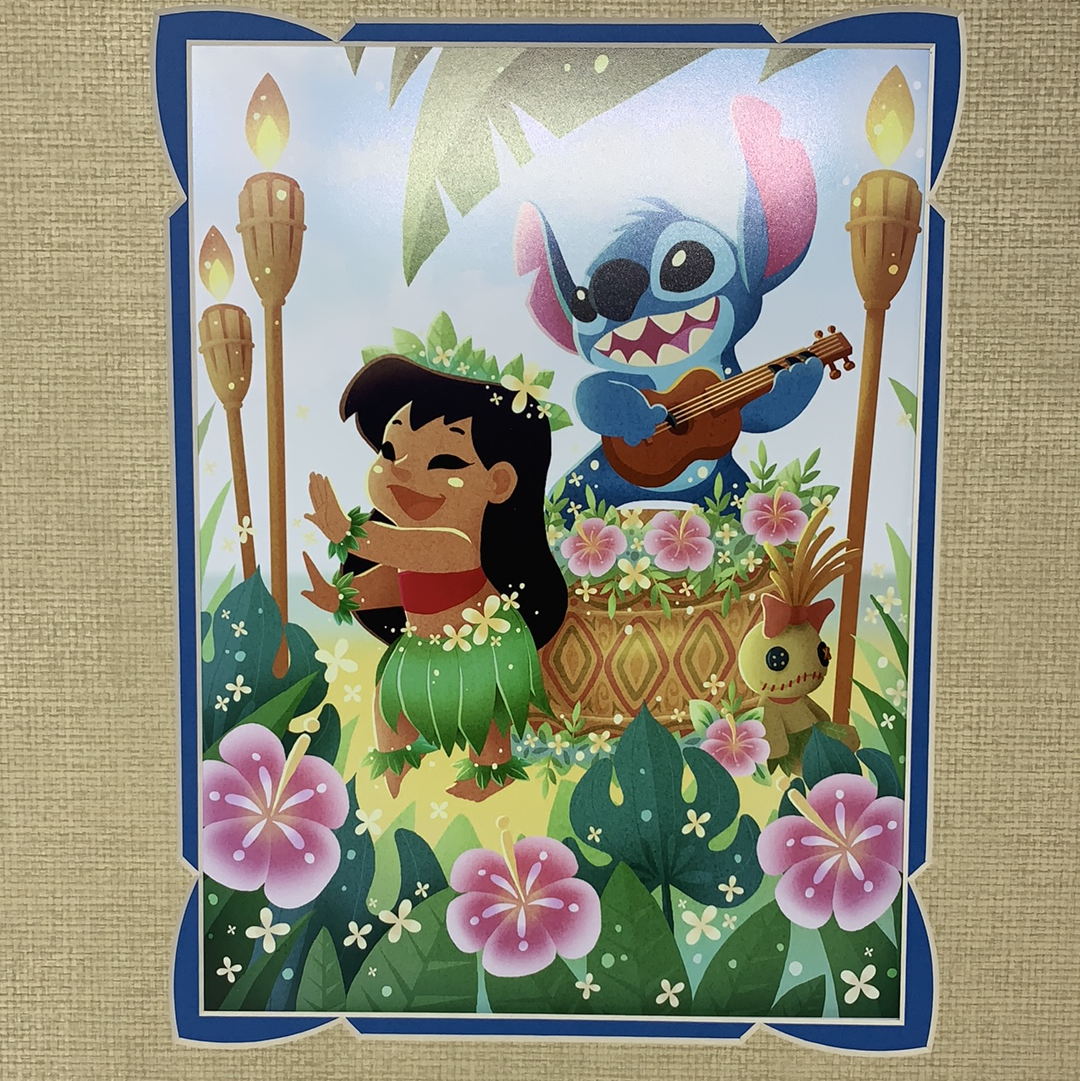 Disney Print “Hula Time” by Eunjung June Kim 14x18" Matted Print - World of Treasures