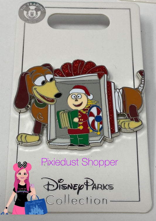 Disney Toy Story Slinky Dog and Tinny Holiday Pin – Tin Toy - World of Treasures