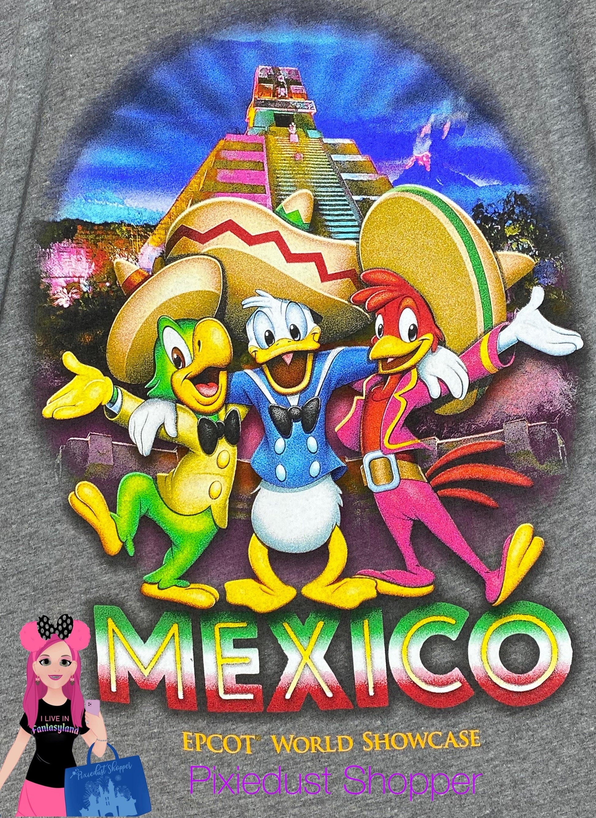 Disney Epcot Mexico World Showcase Three Caballeros Men’s Shirt-Donald, Jose, Panchito - World of Treasures