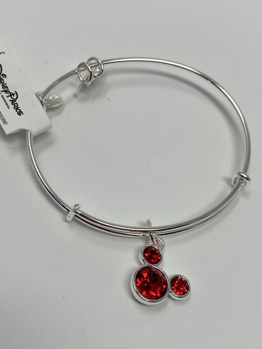 Disney Mickey July Birthstone Silver Alex and Ani Bracelet - World of Treasures