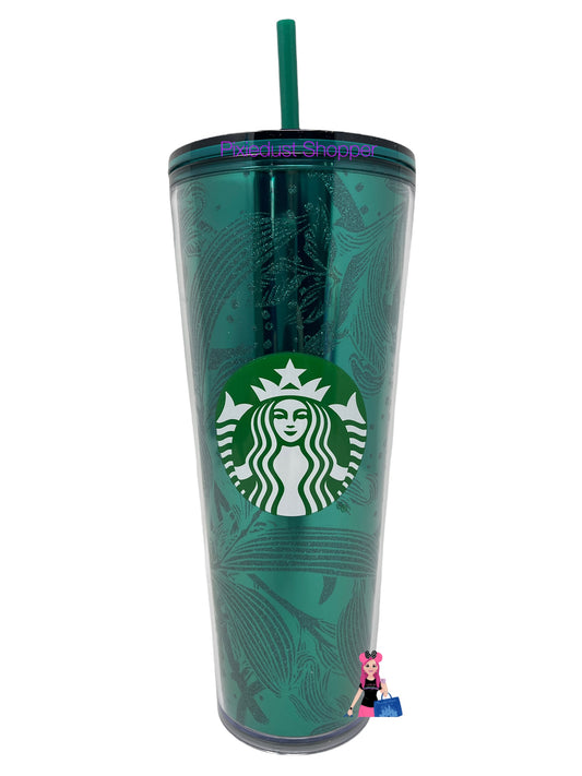 Starbucks Fall 2021 Release Emerald Green Glitter Foil Venti Acrylic Tumbler