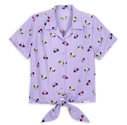 Disney Her Universe Minnie Mouse Ear Headband Woven Shirt - World of Treasures